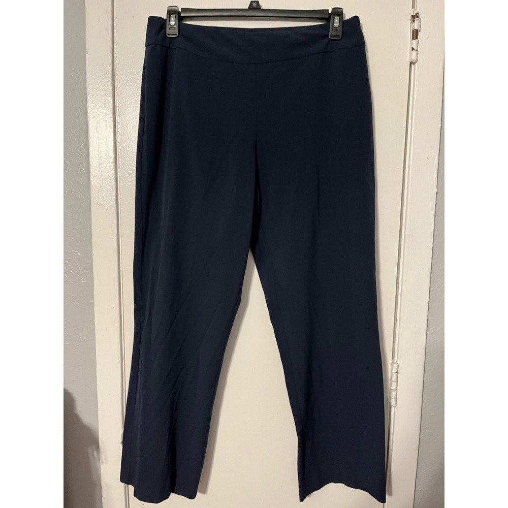 Dressbarn Navy Blue Straight Leg‎ Dress Pants Side Zip Womens 14W Plus Size